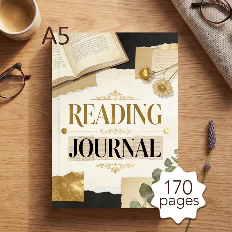 Diario di Lettura A5, Planner per la Lettura con 170 Pagine, 52 Modelli per Recensioni di Libri, Regalo per Amanti dei Libri per Registrare Citazioni e Note