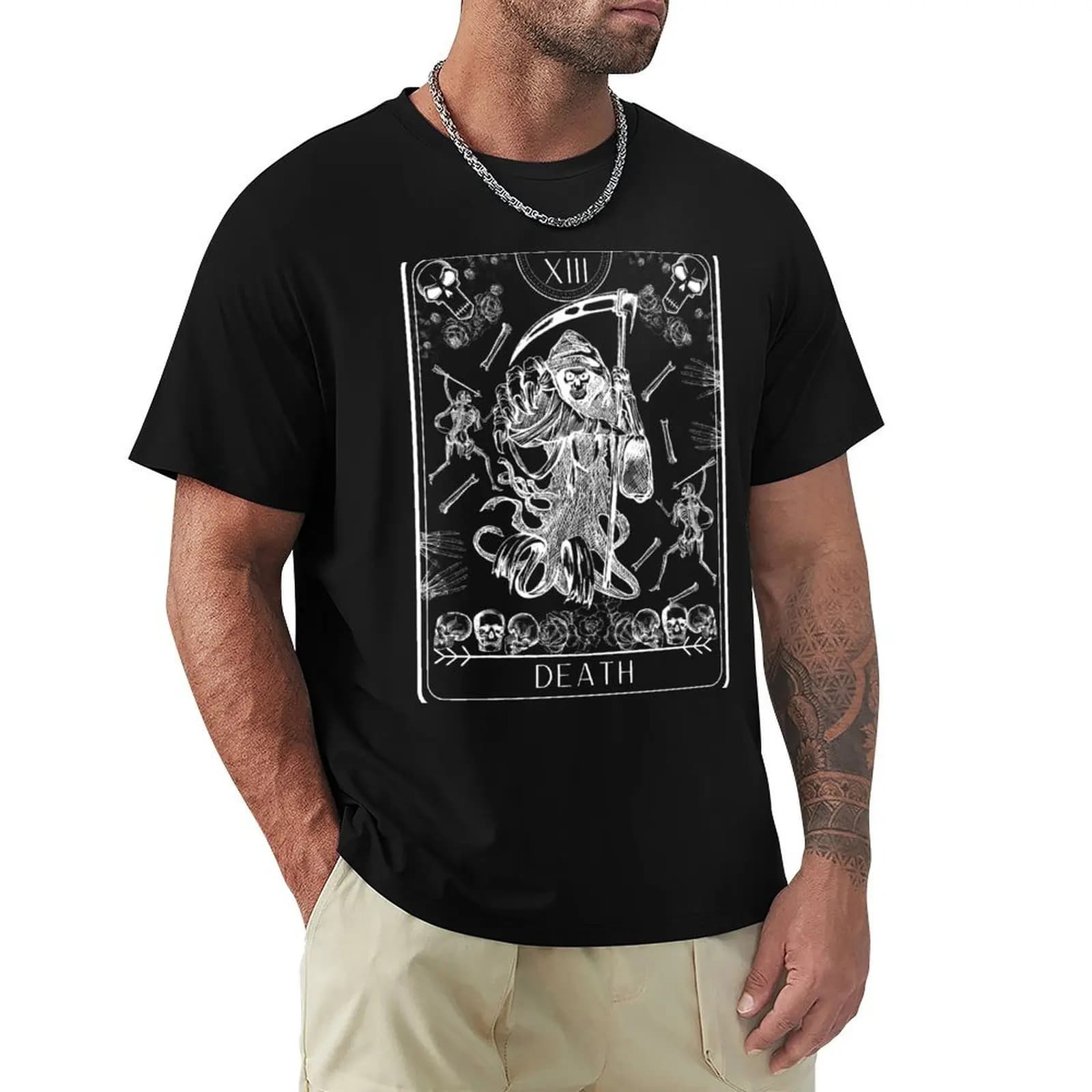 Tarot Card- Death T-Shirt Top casual a maniche corte per le vacanze