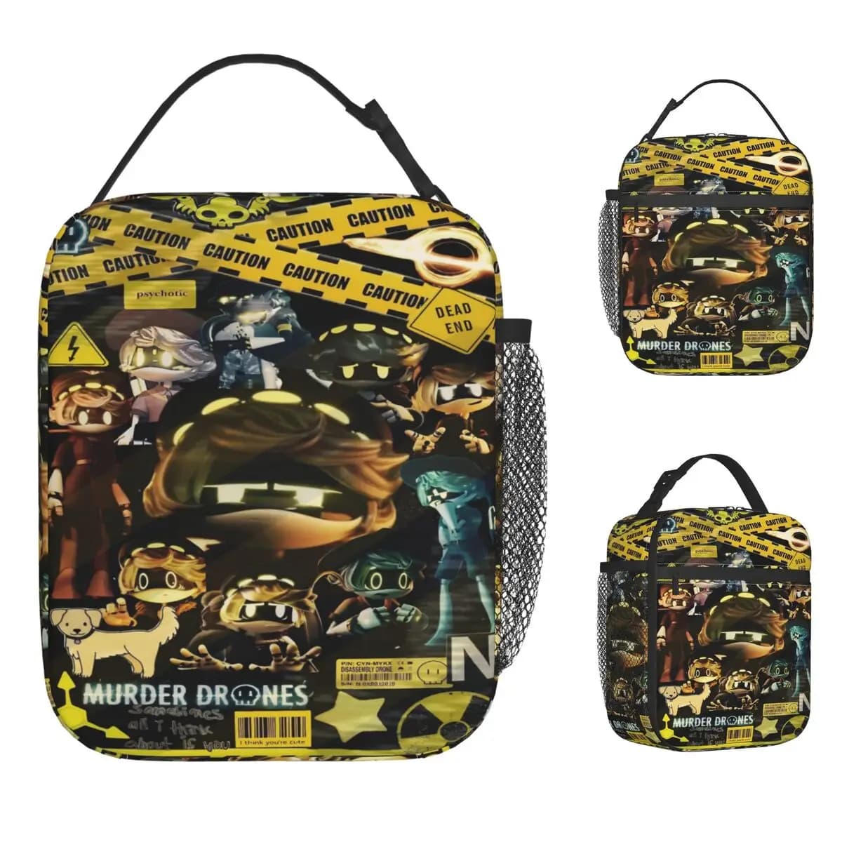 Murder Drones Printed Lunch Bag Convenient Lunch Box Adult Picnic Custom Cooler Bag Leisure Waterproof Thermal Tote Handbags