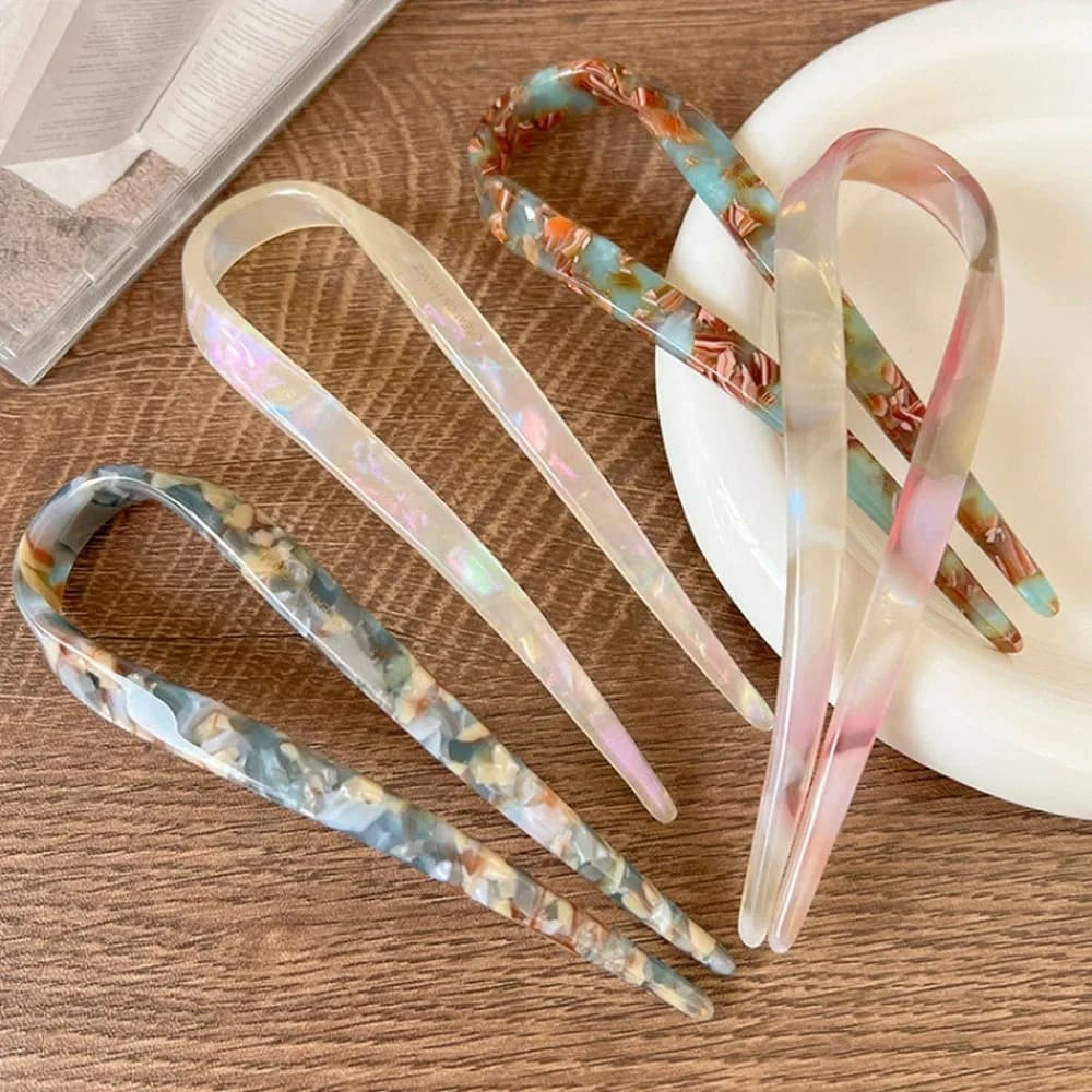 U-shaped retro hair clip for woman, elegant temperament, horsetail, fork for girls, hair accessories