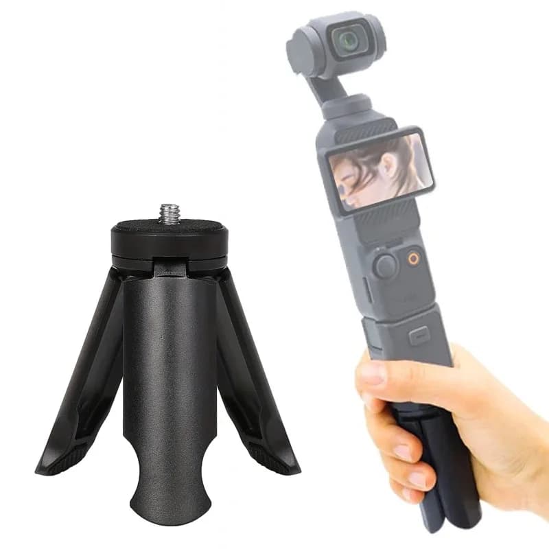 Mini Tripod Stand 1/4'' Screw Mount Portable Desktop Vlog Handheld Grip for DJI Pocket 3 GoPro Camera Phone Gimbal Fill Light