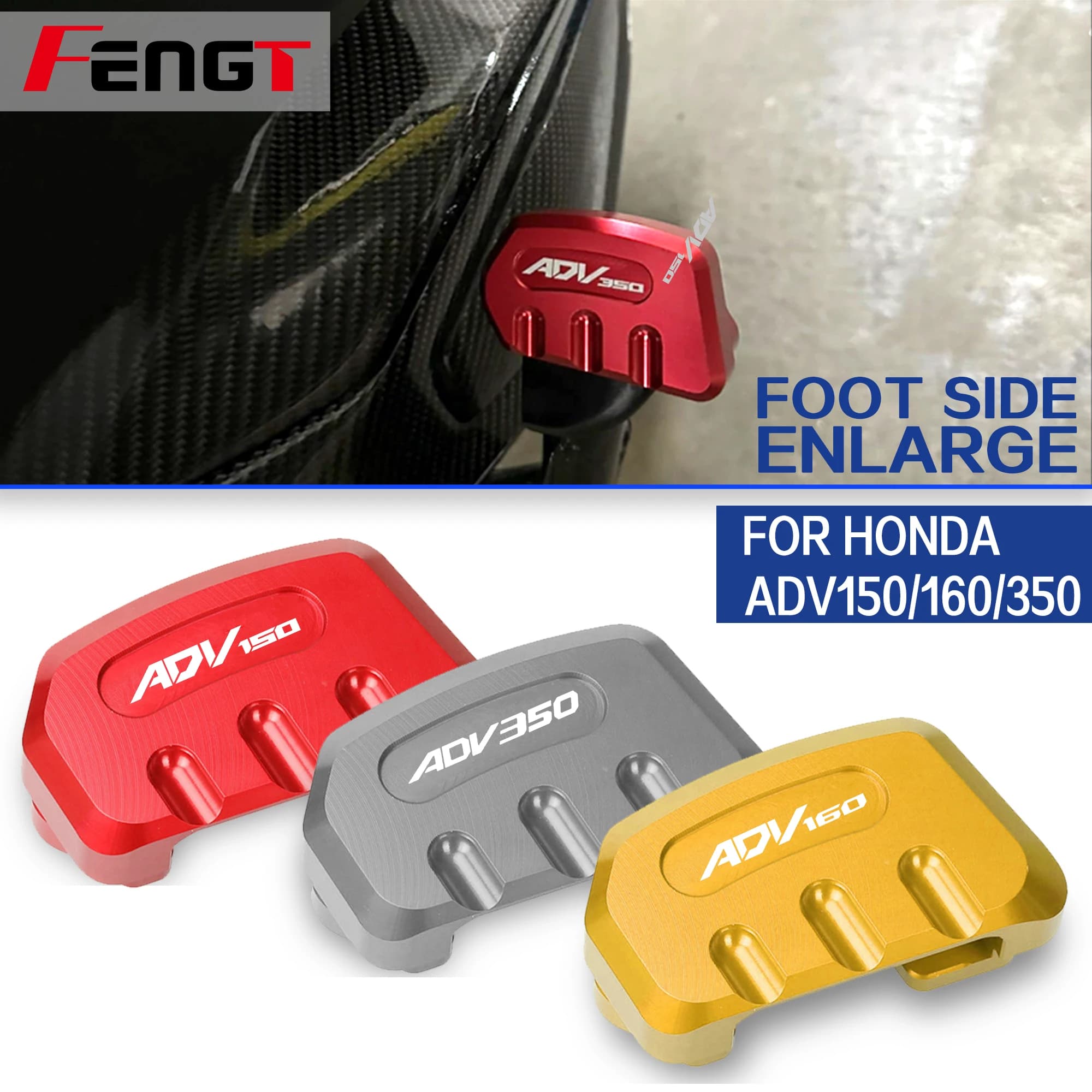 PER HONDA ADV150 ADV160 ADV350 Moto Piede Cavalletto Laterale Ingranditore Piastra Poggiapiedi Cavalletto Estensione Pad ADV 150 160 350
