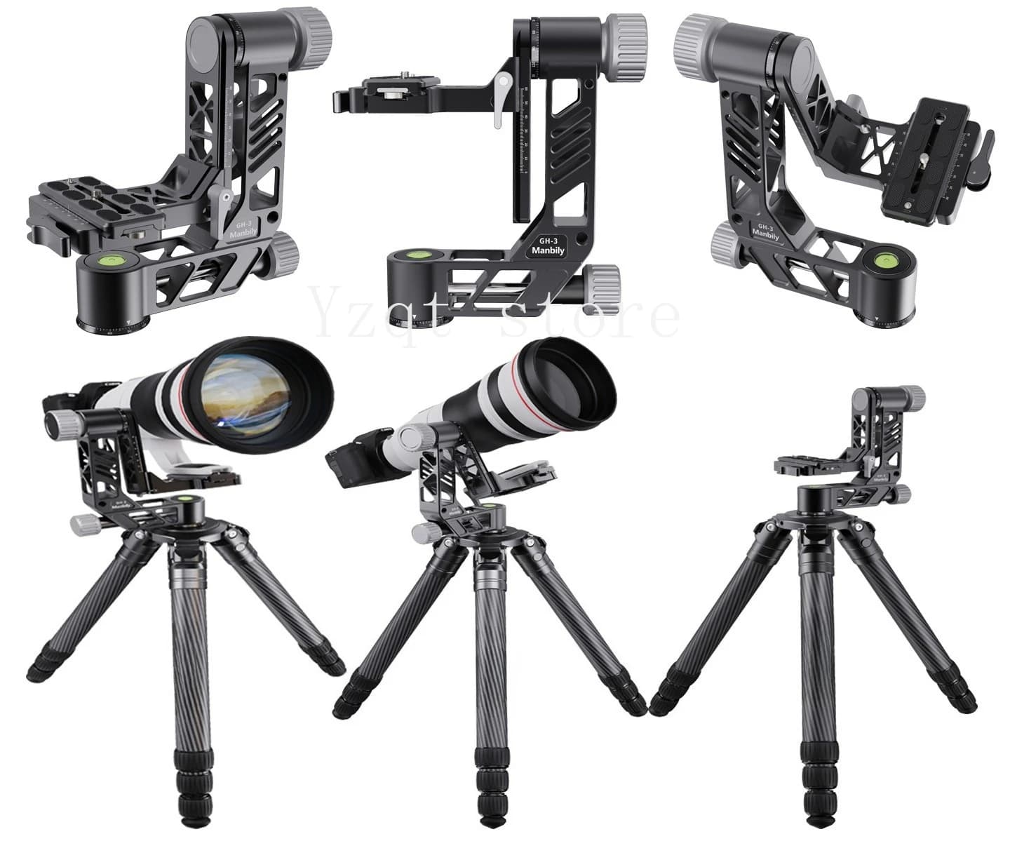 Teleobiettivo professionale con gimbal a sbalzo, treppiede per fotografia con gimbal per riprese di uccelli