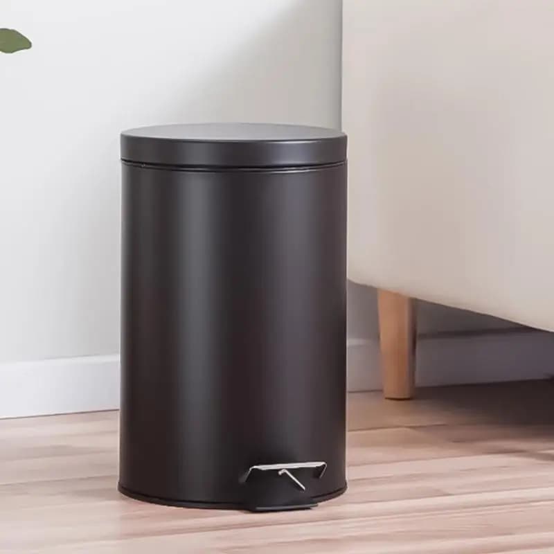 Elegant Small Trash Can Waste Bin with Swing Lid Pedal Operated for Bathroom and Small Space