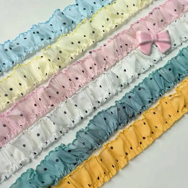 Spazzolino da denti pieghevole per cani Wave Dot Lato foglia Decorazione fatta a mano fai-da-te Abbigliamento per colon Porta bambola Cuscino Decorazione cappello laterale SC639