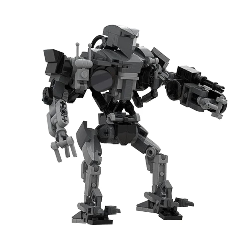 MOC Mecha Police RoboCoped 1990 Caine the evil cyborg Endbossed Building Block set Personaggi del film Mattoni meccanici Giocattoli per bambini