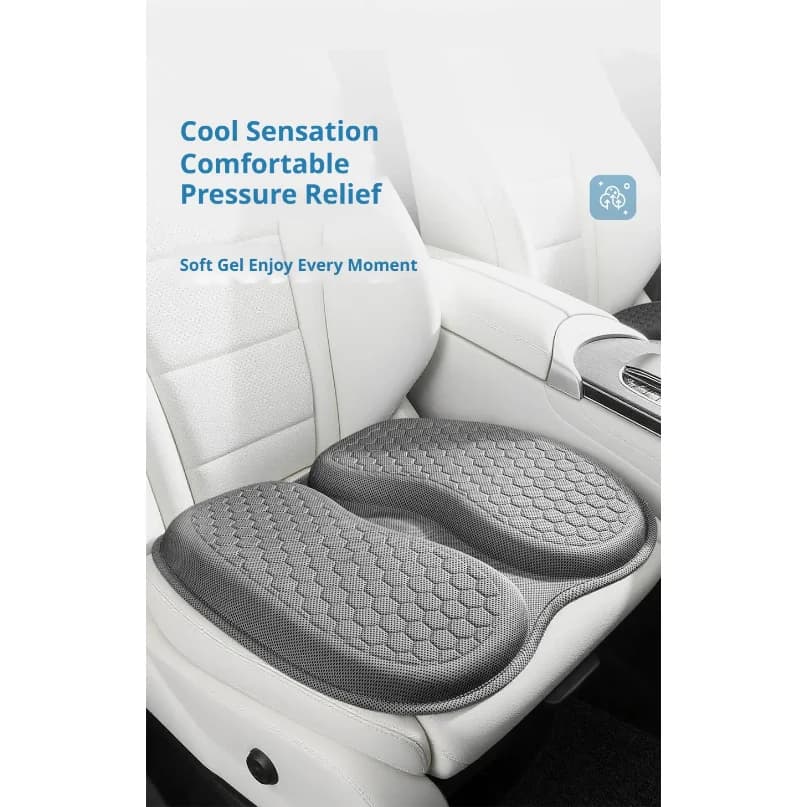 Coprisedile per Auto con Design a Nido d'Ape, Cuscino Traspirante in Gel Rinfrescante, Supporto Ergonomico per Sedile, Tappetino per Auto, Casa e Ufficio