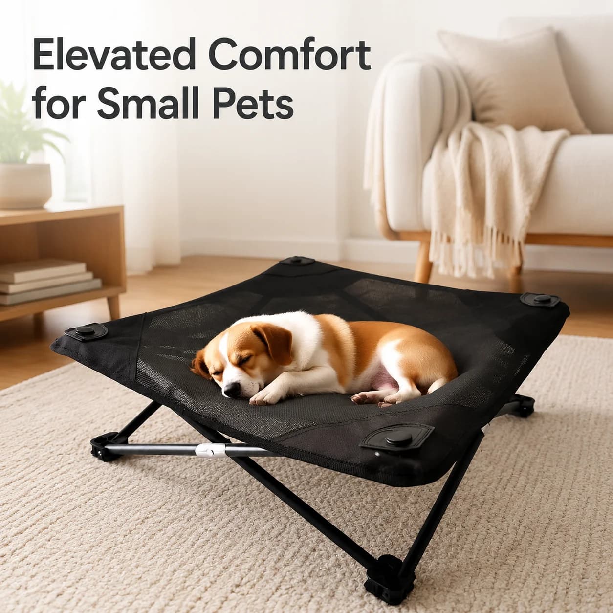 Elevated Pet Bed for Cats and Small Dogs Breathable Mesh Folding Cot Washable Indoor Summer Puppy Bed
