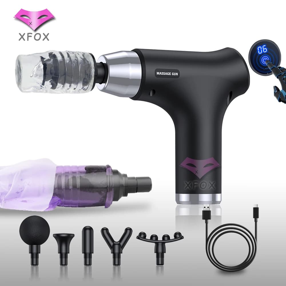 LCD display for massage handheld percussion gun massager body neck muscle relaxation deep vibration strike for women
