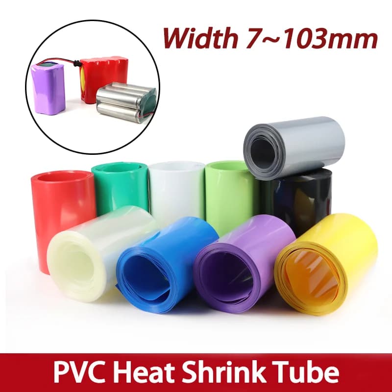 1M PVC Colorato Larghezza 7 ~ 103mm Tubo Termoretraibile 18650 Lipo Batteria Pellicola Isolata Wrap Custodia Al Litio Manicotto Del Cavo di Protezione