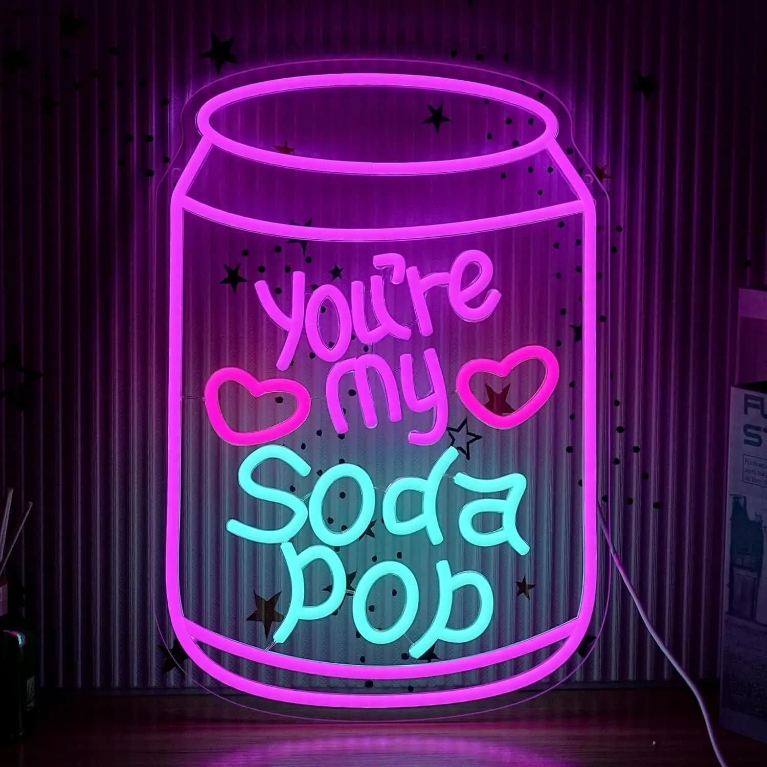 Insegna al Neon Romantica a LED Dimmerabile con Tema 'You are My Soda Pop' per Camera da Letto, Bar, Sala Giochi, Decorazione Estetica da Parete, Regalo