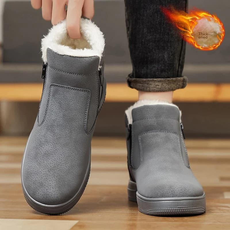 Men Snow Boots Winter Warm Shoes Fuzzy Lined Windproof Hiking Sneakers Free Shipping Insulated Outdoor Boot man sneakers male