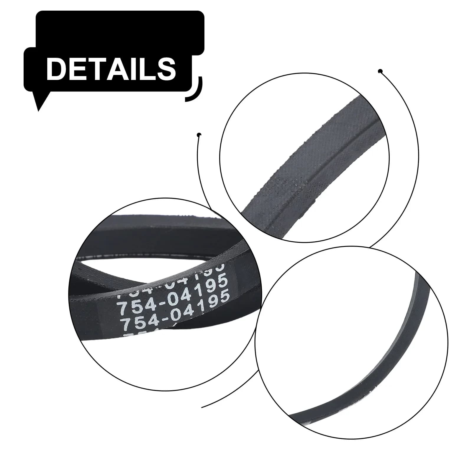 Cinghia Nera per Tosaerba, Accessori per Tosaerba, Puleggia Multiuso Compatibile con Spazzaneve a 2 Stadi per 754-04195A