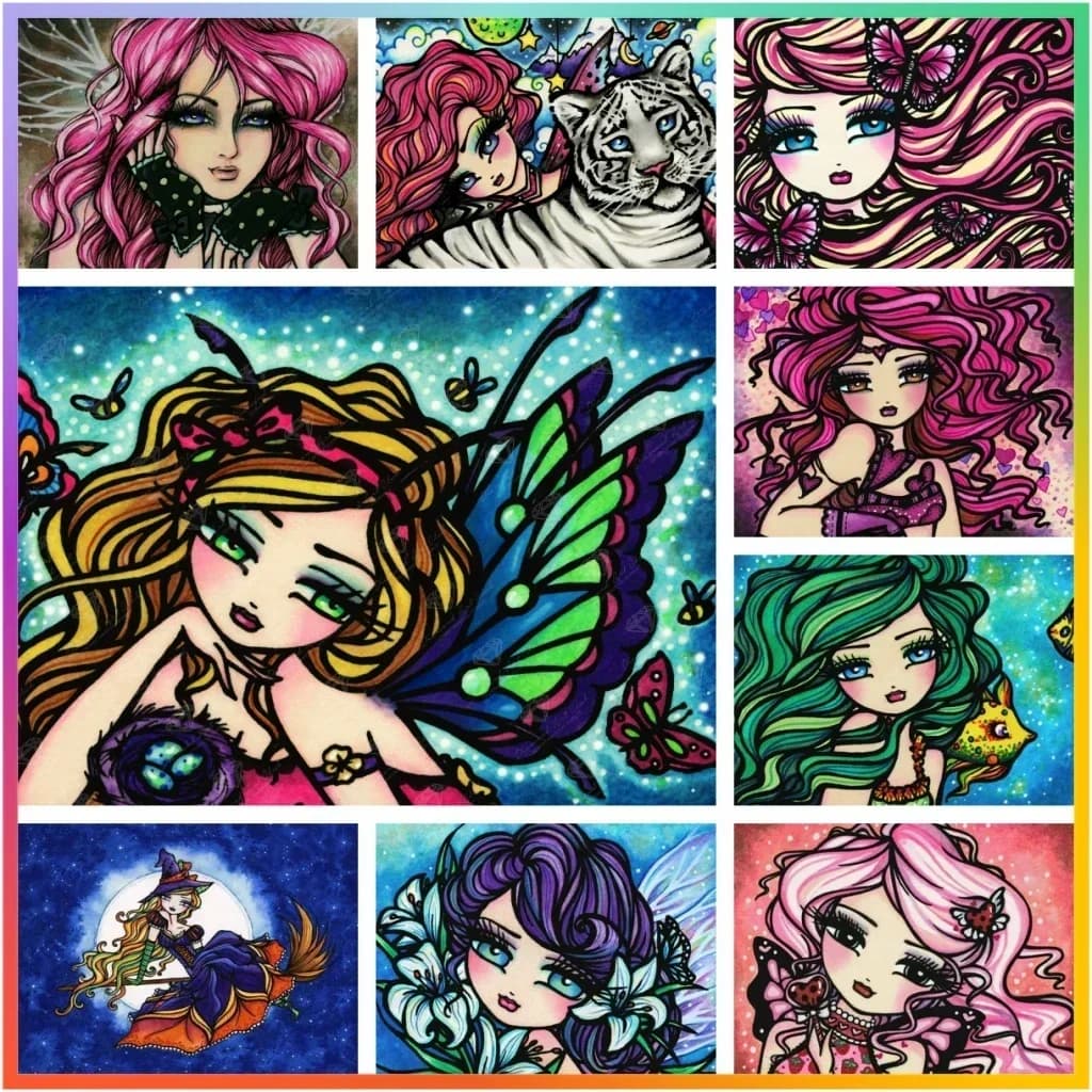 Big Eyes Fairy Girl Diamond Painting Children Gift Cross Stitch Kit 5D DIY Art Embroidery Mosaic Room Decor New 2024