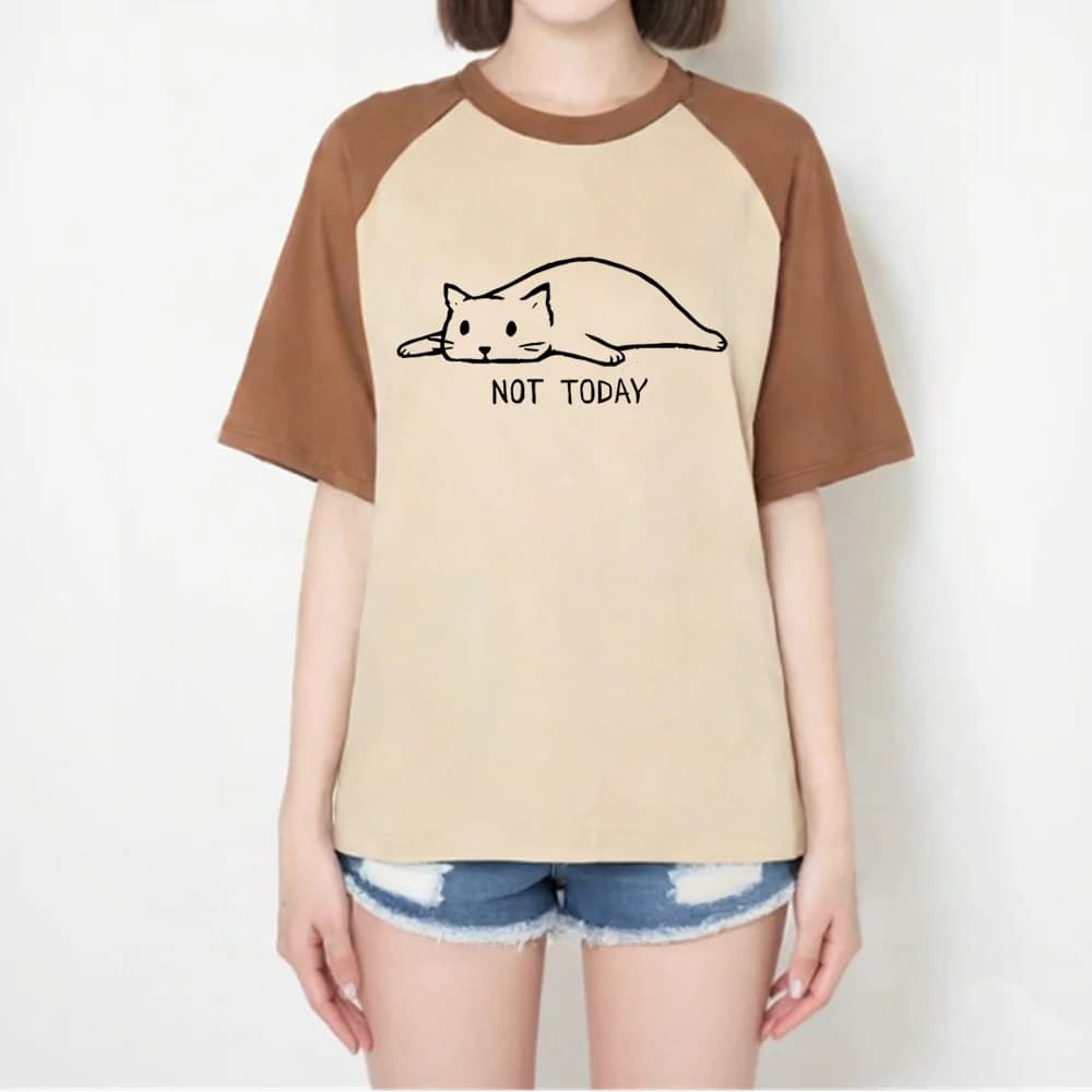 Not Today shirt female Trendy Graphic Gothic kawaii graphic hip hop top tees 2000s Punk Pop Culture Comfortable anime Vintage