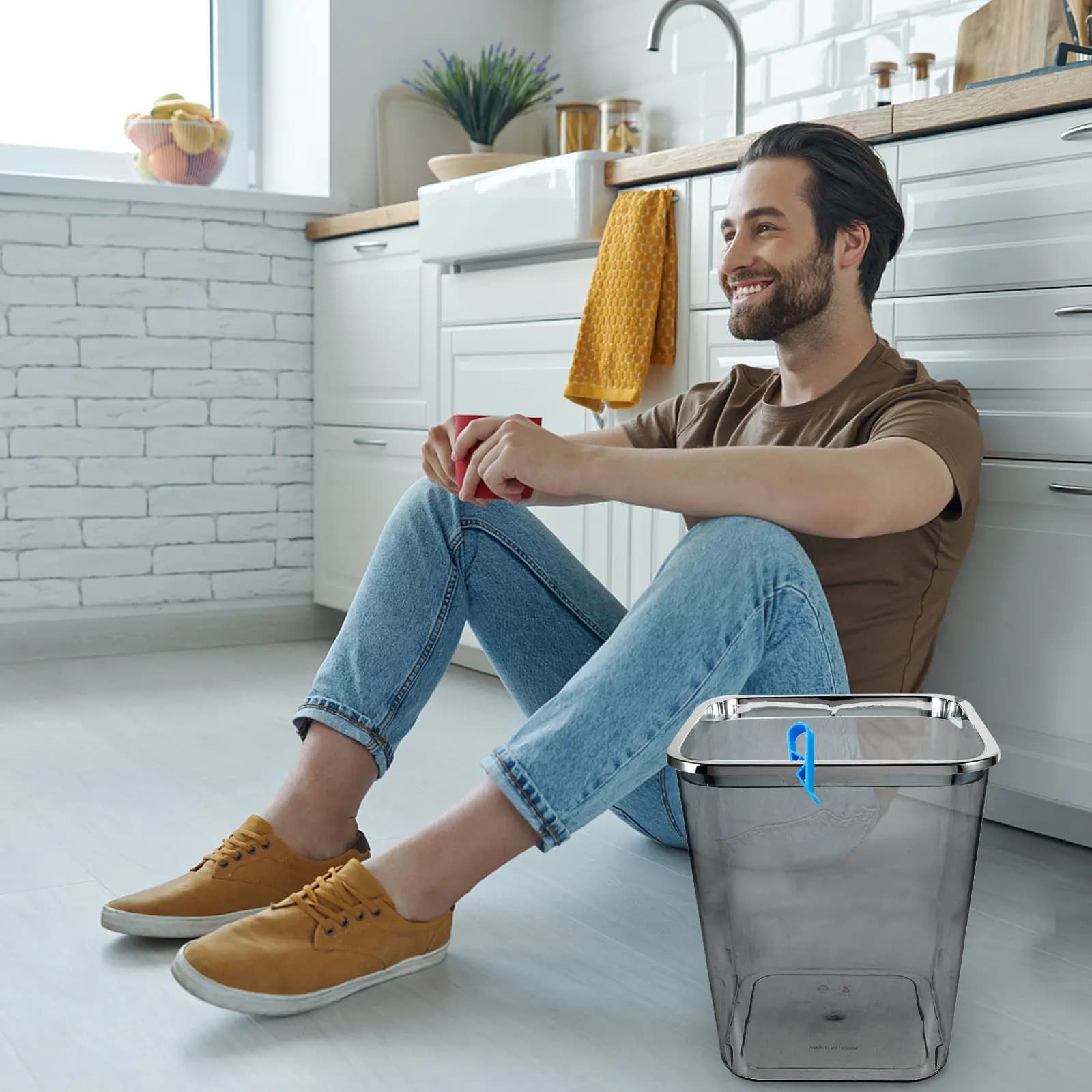 24 Pezzi Clip per Sacchetti della Spazzatura, Morsetti in Plastica per Cestini della Spazzatura, Supporti per Sacchi della Spazzatura per Casa e Cucina, Fissaggi per Bidoni della Spazzatura
