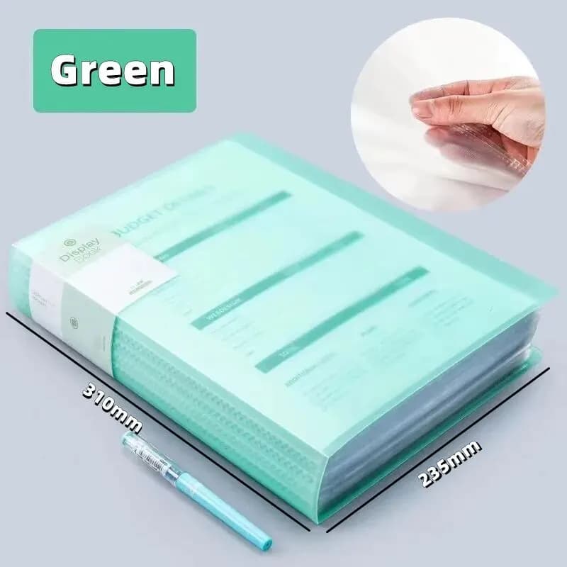 A4 Multi-layer Transparent File Folder, Large Capacity Clear Paper Organizer Book for Document Storage Office Stationery