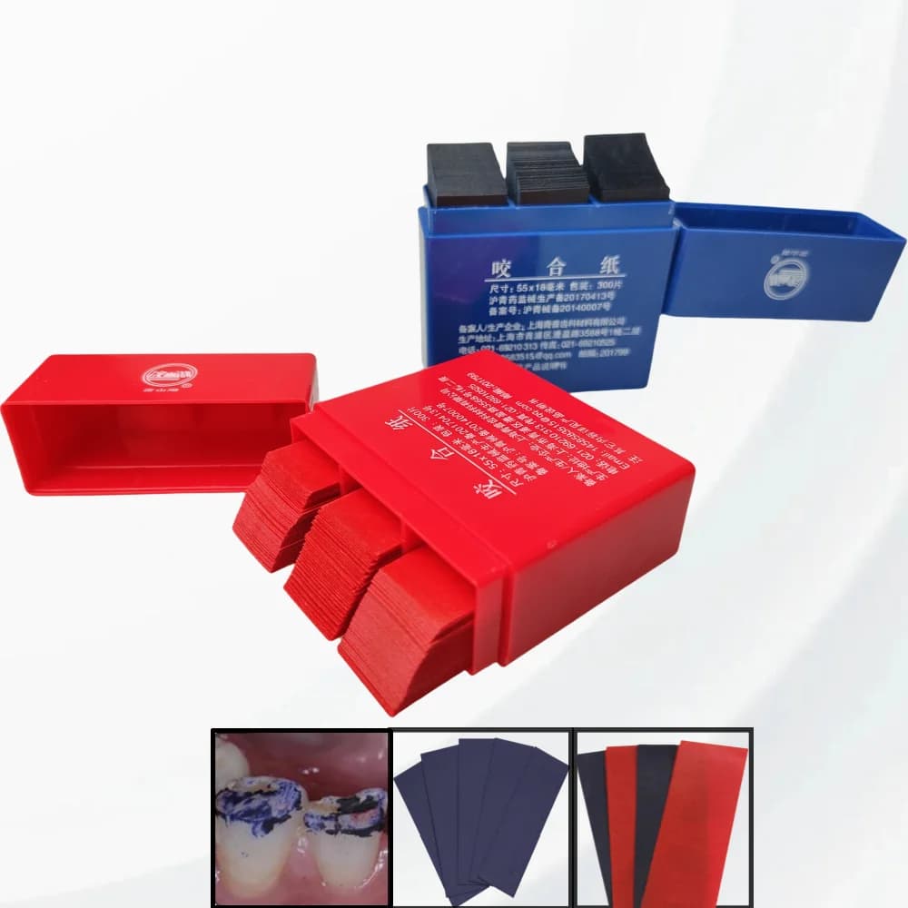 Strisce di Carta Articolatrice Blu e Rossa per Odontoiatria, Carta per Oclusione, Strumento per Sbiancamento Dentale