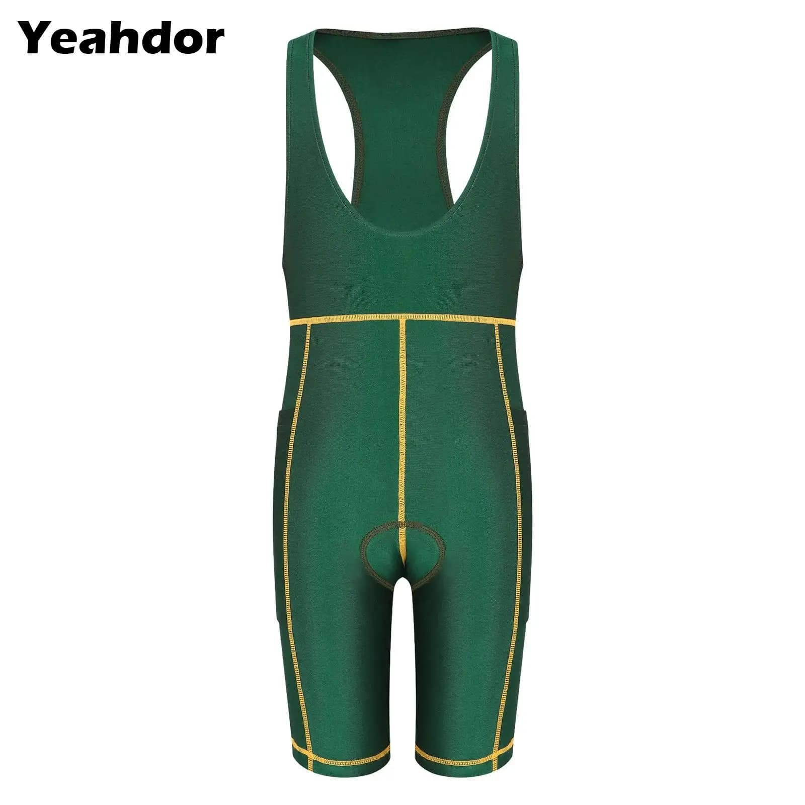 Kids Boys Girls 3D Padded Cycling Bib Shorts Side Pockets Suspenders Bodysuit Bicycle Biking Leotards Shorts Sportswear