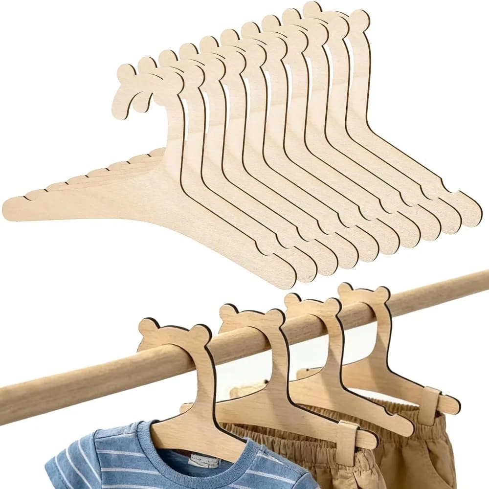 Natural Wood Clothes Hangers, Non-slip, No Paint, Smooth Finish, Durable for Shirts, Coats, Pants, Wardrobe Storage