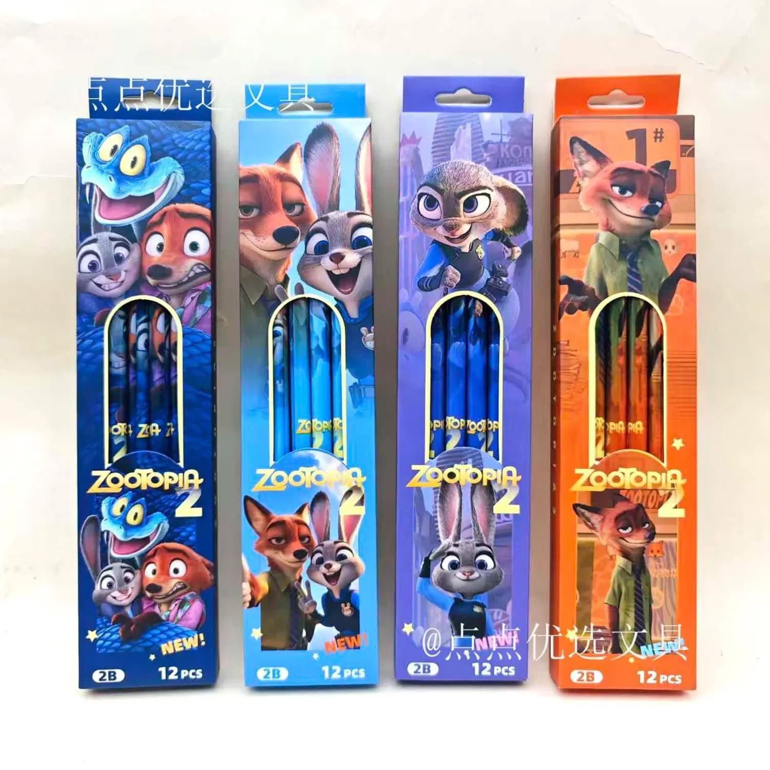 Nuovo modello Zootopia 2, confezione da 12 matite 2B, articoli di cancelleria a tema Judy e Nick, regalo per il ritorno a scuola e bomboniera per feste