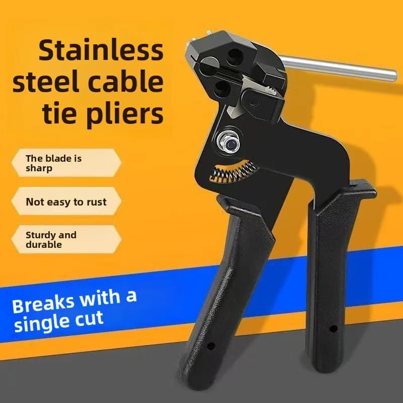 Stainless Steel Cable Tie Tensioner Tool Heavy Duty Zip Tie Gun Cutter for Metal Strapping