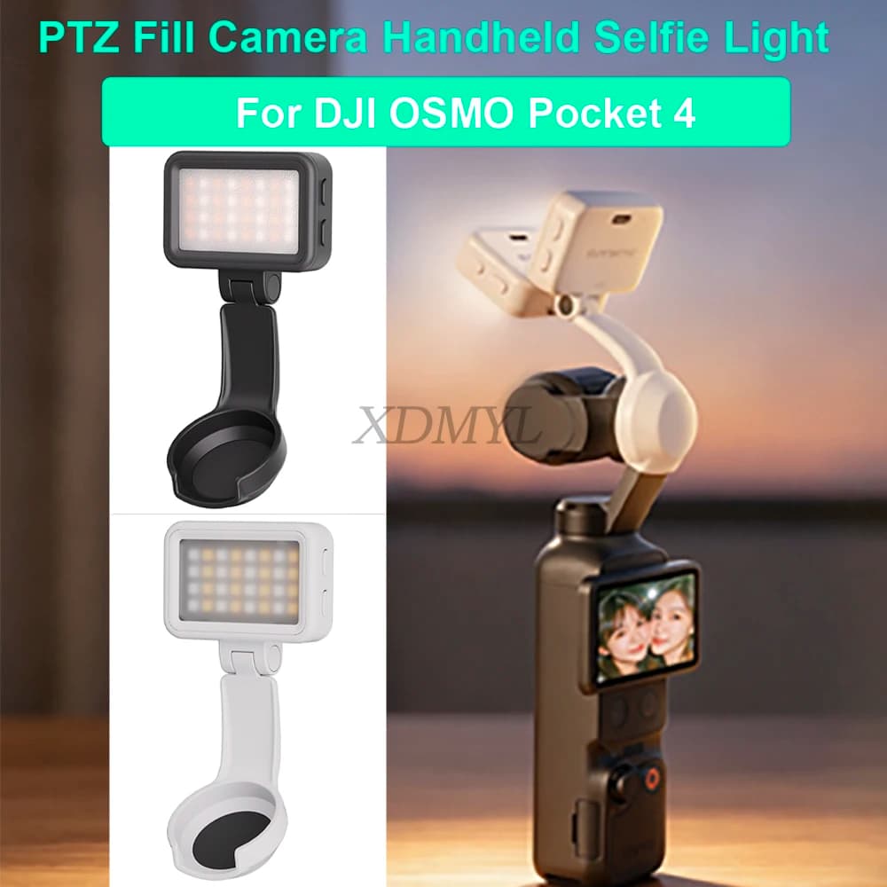 Camera Magnetic Mini PTZ Fill Light 3 Color Soft Light Camera Selfie Photography PTZ Fill Lighting For DJI OSMO Pocket 4