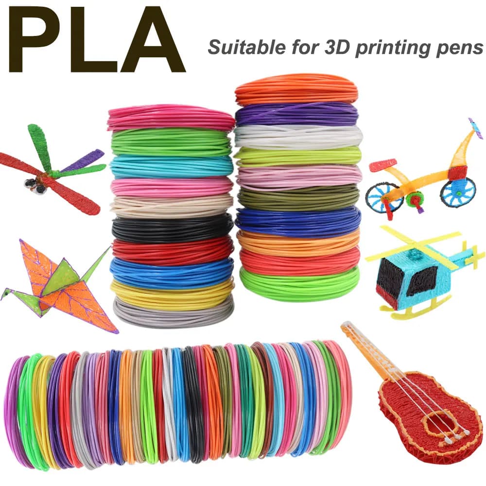 Filamento PLA colorato per stampa penna 3D 10/20/30 colori 100/150/200M Ricarica plastica sicura senza fumo per penna da stampa per bambini 3D