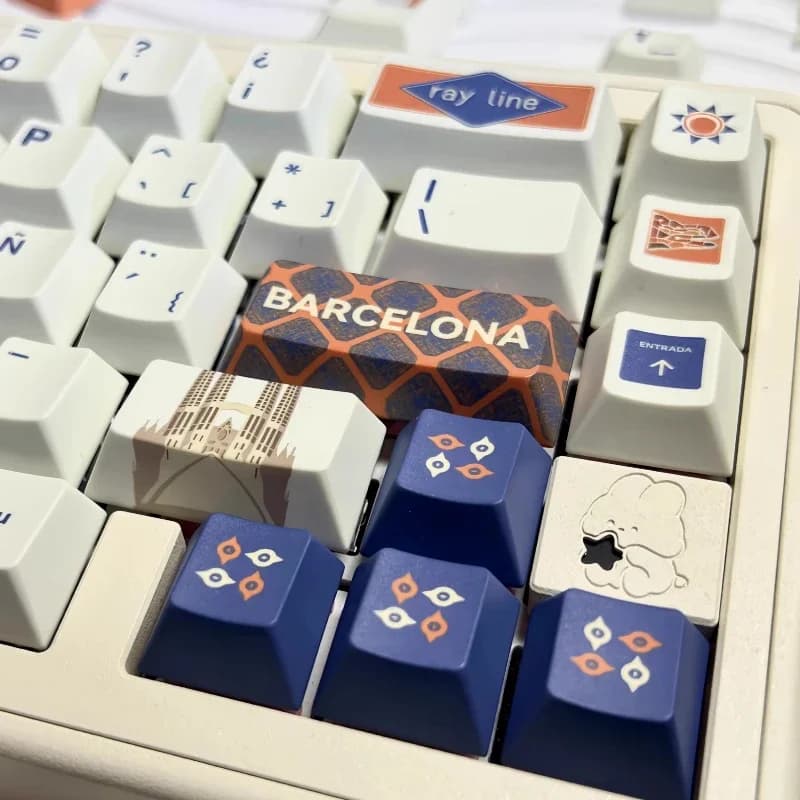 Barcelona Keycap Tema spagnolo Copritasti Set completo Cherry Profilo Tastiera meccanica a sublimazione a cinque lati Copritasto personalizzato