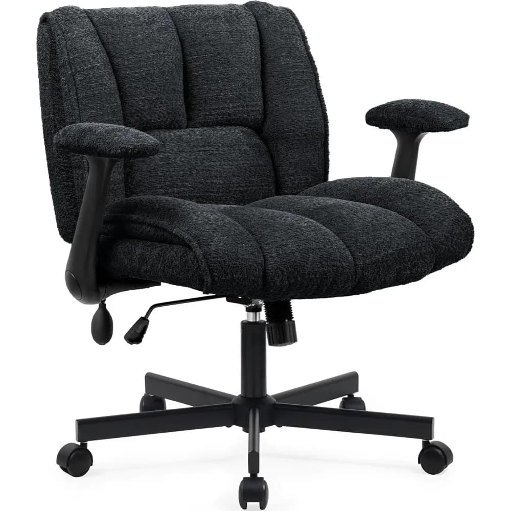 sedia da ufficio girevole regolabile con sedile imbottito e supporto lombare ergonomico