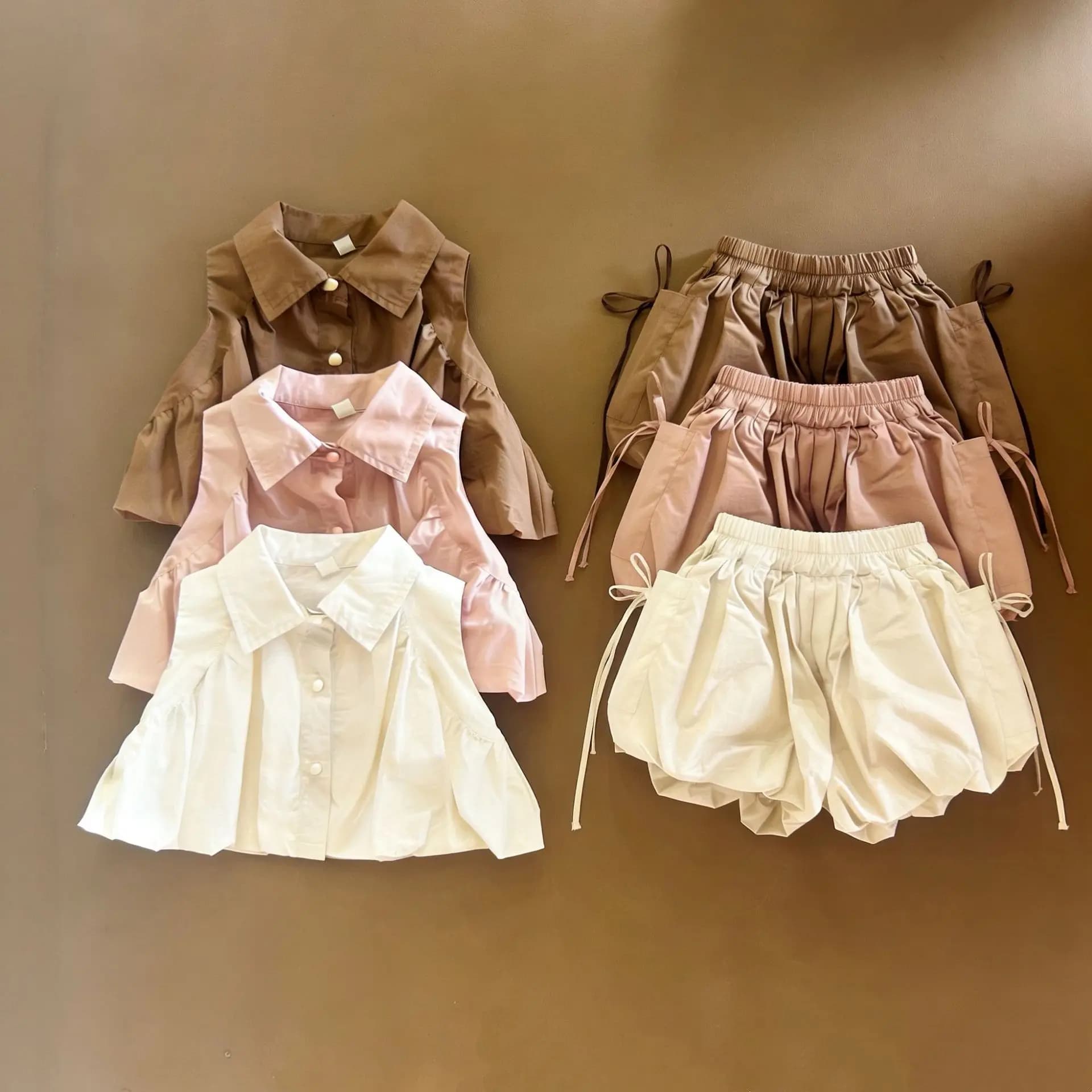 Girls Summer Set 2026 New Korean Girl Baby Western Style Sleeveless Tank Top Flower Bud Shorts Two Piece Set