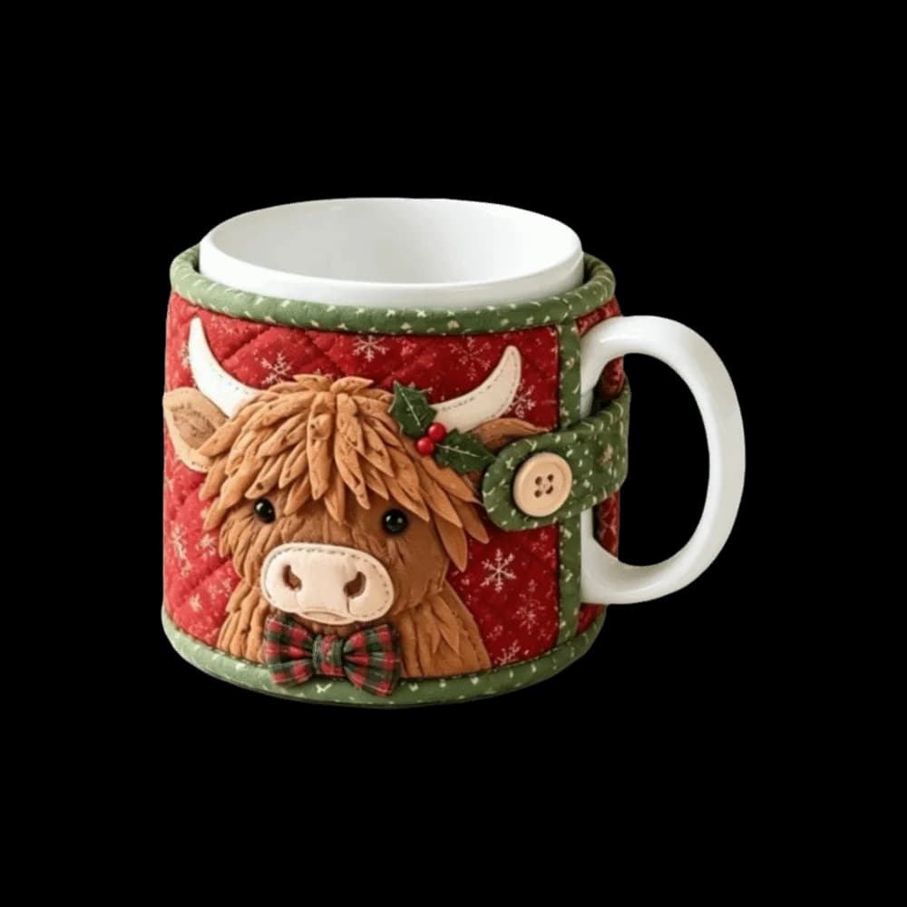 Christmas Gifts Santa Claus Christmas Tea Cup Holder Snowman Deer Christmas Ornaments Xmas Tree Bird Mug Protective Cover Teacup