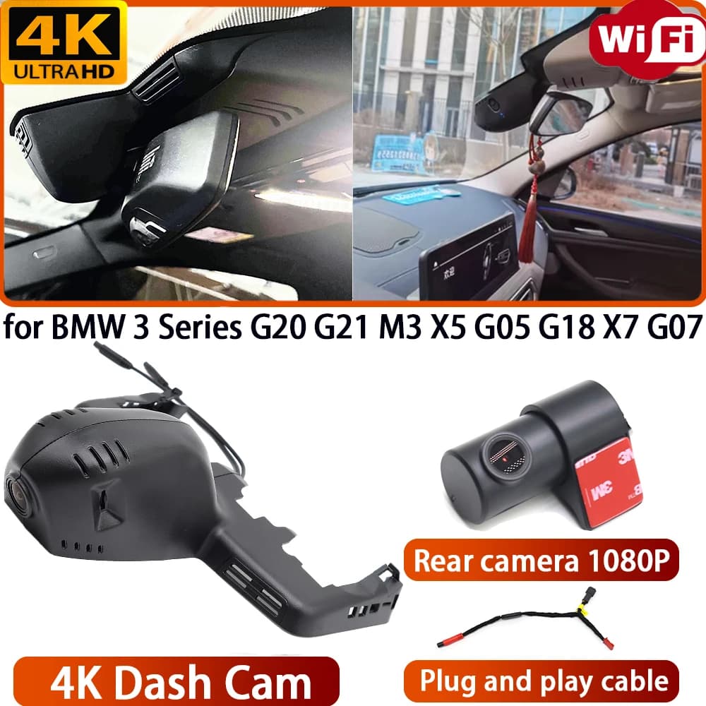 for BMW 3 Series G20 G21 M3 X5 G05 G18 X7 G07 Video Recorder 4K DVR Dash Cam Wifi OEM Camera 170° Wide Angle Loop Recording
