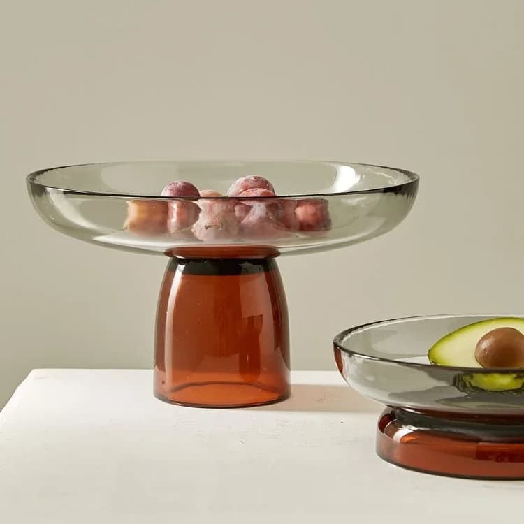 Vassoio Portadolci in Vetro Stile Nordico, Piatto per Frutta Secca, Accessori Decorativi di Lusso per Soggiorno