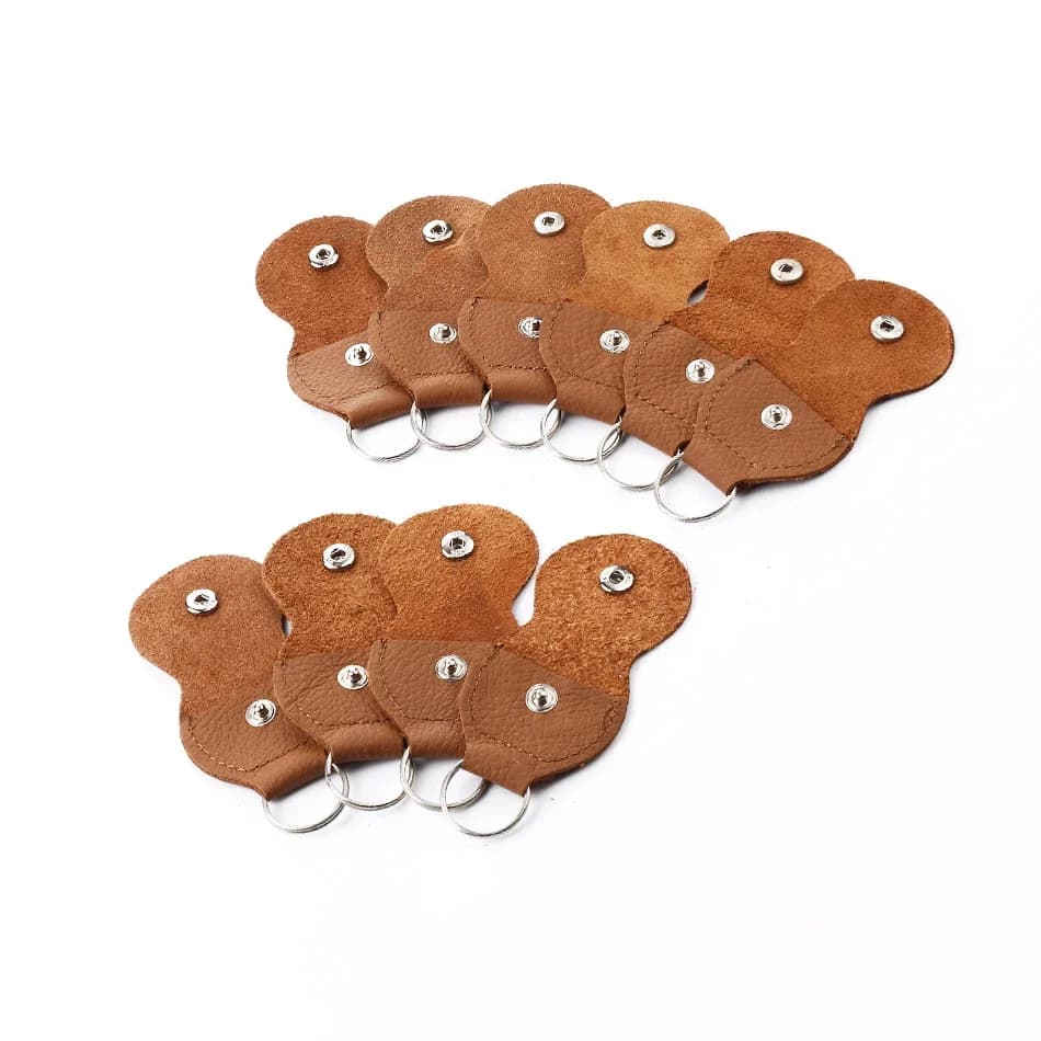 10 pezzi in vera pelle di mucca stile portachiavi chitarra basso plettri supporto plettri custodia per plettri collezione di borse all'ingrosso