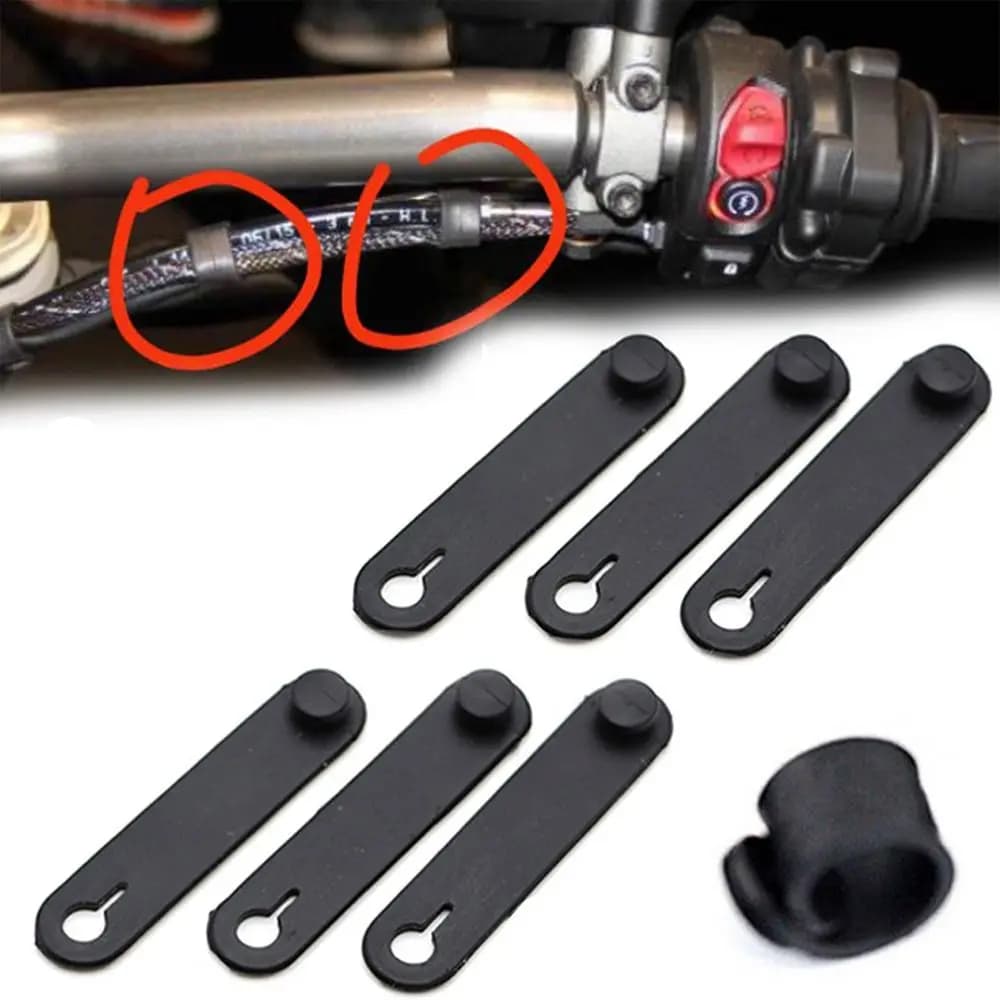 6PCS Fascette di fissaggio per cavi in gomma per moto 57mm * 12mm Fasce per cablaggio durevoli per moto Motocross Bike Sccoter