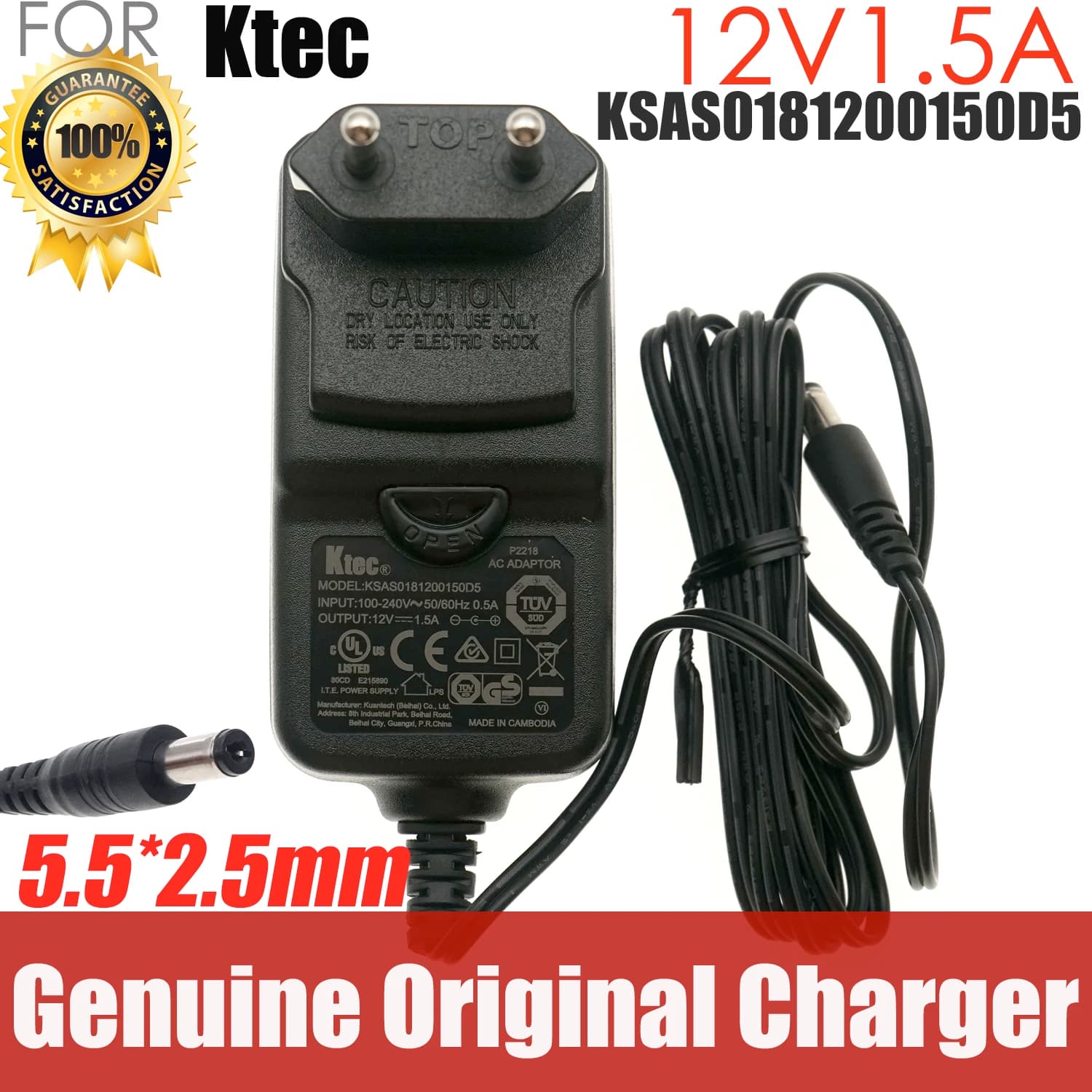 Genuine KTEC KSAS0181200150D5 12V 1.5A 18W AC Adapter Charger For Seagate WD External Hard Drive HDD Power Supply EU/AU/UK Plug
