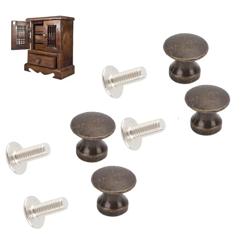 20 Pezzi Maniglia per Mobile in Lega di Zinco, Maniglia a Foro Singolo 12x11MM, Maniglia Piccola a Testa Rotonda, Maniglie Vintage in Bronzo per Cassetti e Scatole di Gioielli