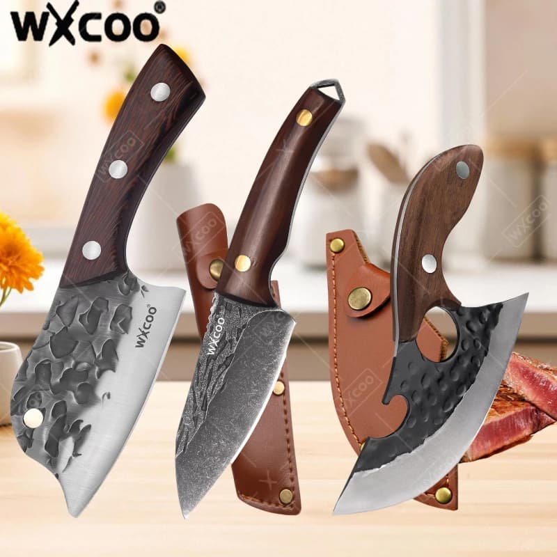 WXCOO Hand Forged Kitchen Knives Professional BBQ Stainless Steel Meat Knife Boning Tools Knife for slice fish fillets
