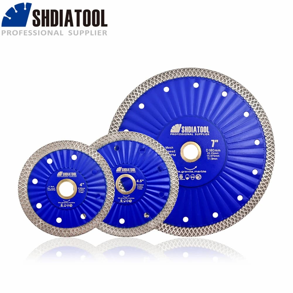 SHDIATOOL Disco da taglio turbo Lama per sega diamantata 105/115/180mm Sega circolare Tagliapiastrelle Granito Marmo Piastrelle Smerigliatrice angolare in ceramica