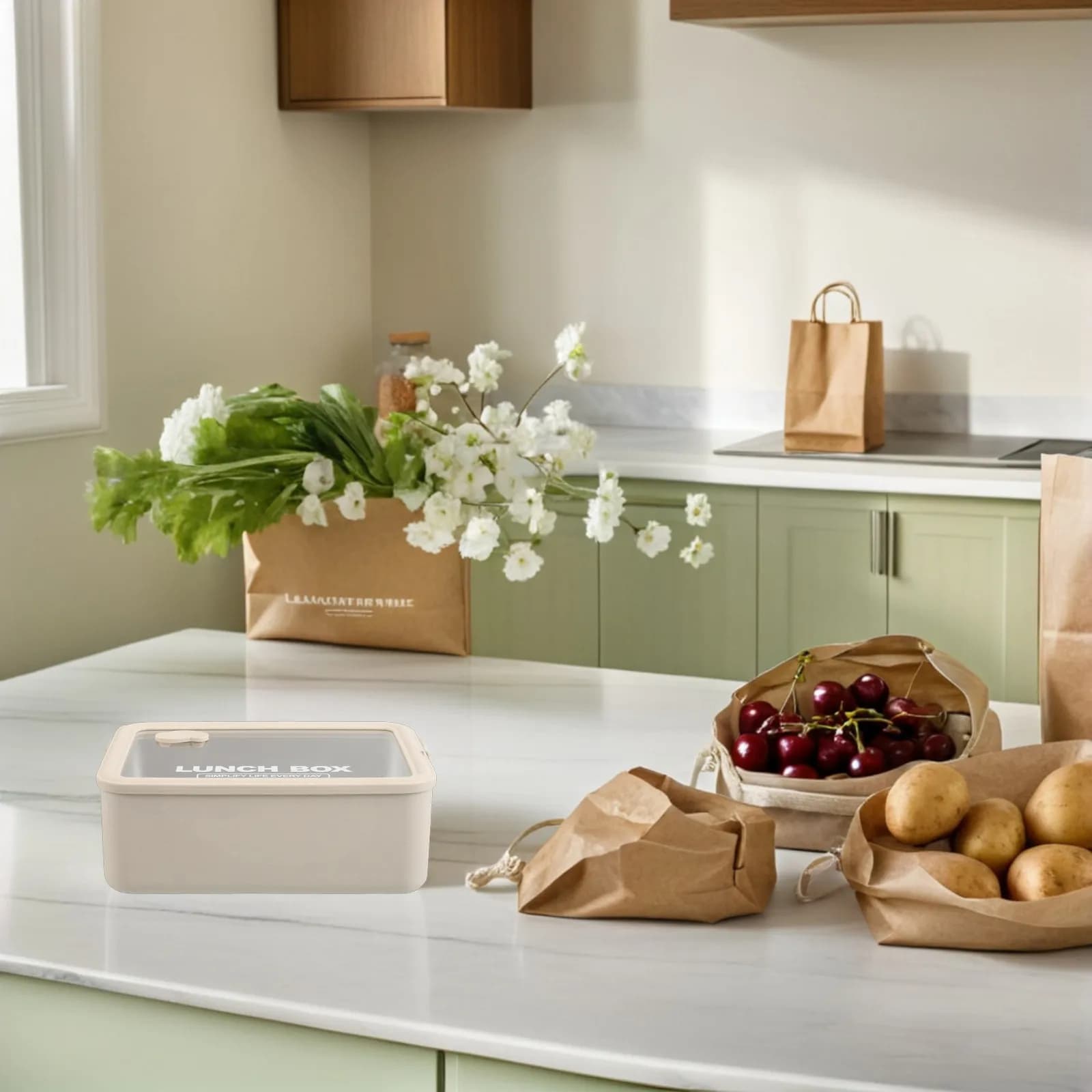 Contenitore per Pranzo in Acciaio Inox 1200ml con Coperchio in Vetro, Adatto al Microonde, Portatile, per Adulti, Ufficio, Scuola, Preparazione Pasti e Conservazione Alimenti
