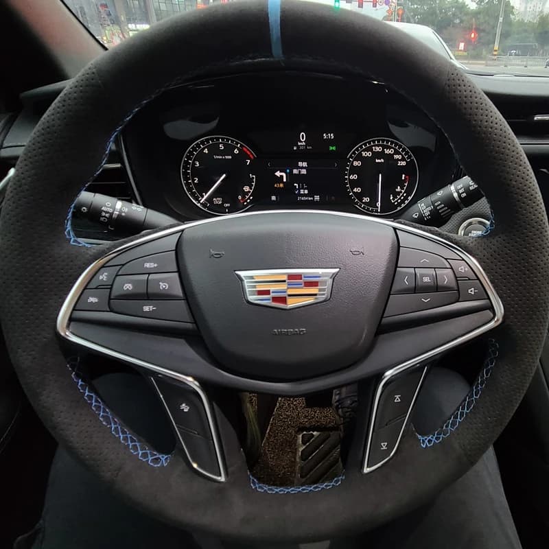 Coprivolante personalizzato per Auto in pelle scamosciata 100% adatto per Cadillac XT5 XTS ATSL XT5 SRX CT6 accessori interni Auto