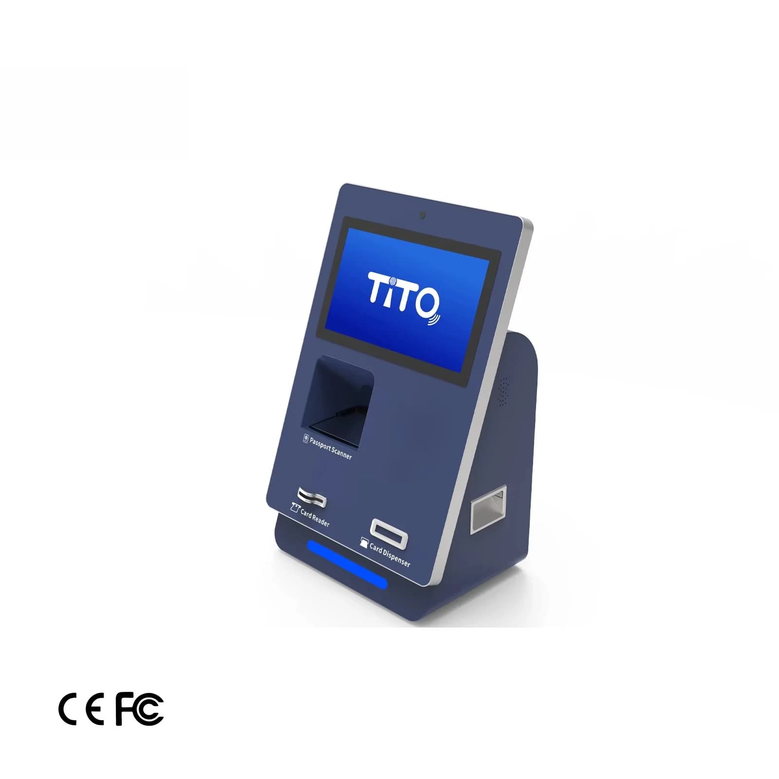 Chiosco da banco con ritegno automatico con distributore di chiavi per ambienti Lettore di schede NFC e passaporti Macchina di controllo automatico con funzione SDK