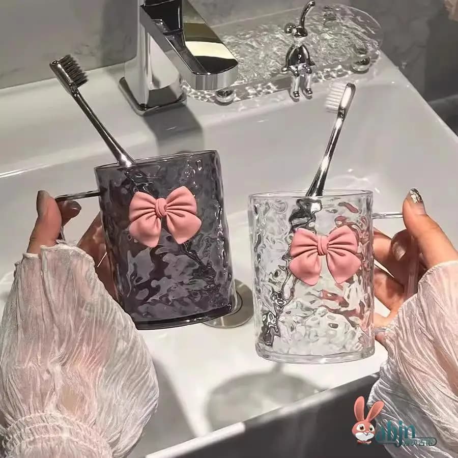 Set di Portaspazzolini Knot per Coppie, Accessori Bagno di Alto Valore Estetico, Set Creativo di Bicchieri per il Lavaggio
