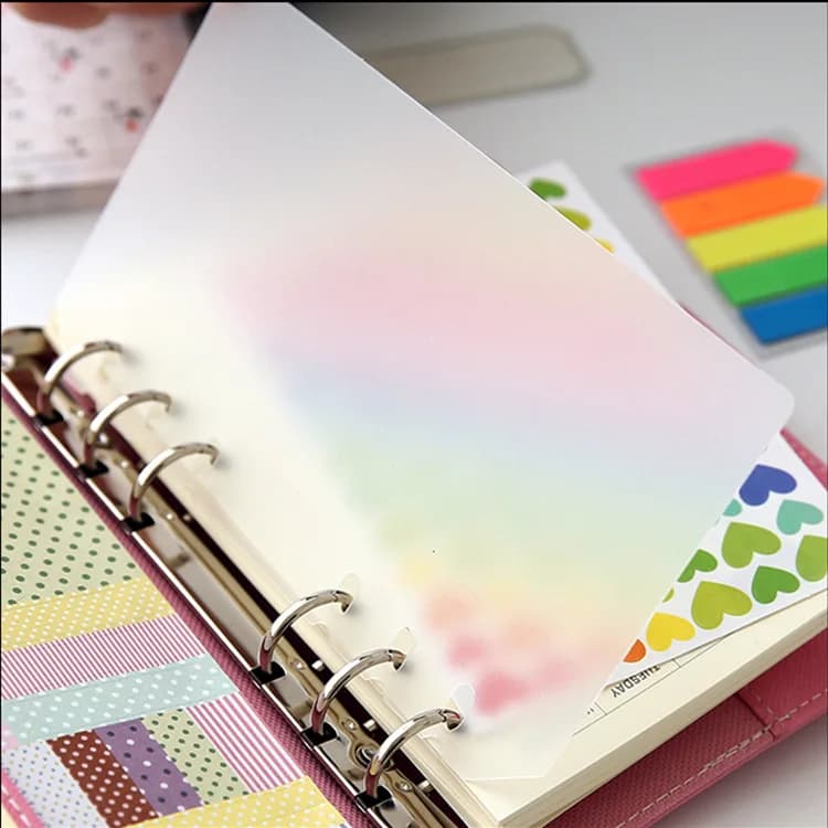 A5 A6 A7 B5 A4 Divisore a fogli mobili e deflettore PP Trasparente opaco Divisore universale per notebook a fogli mobili Accessori