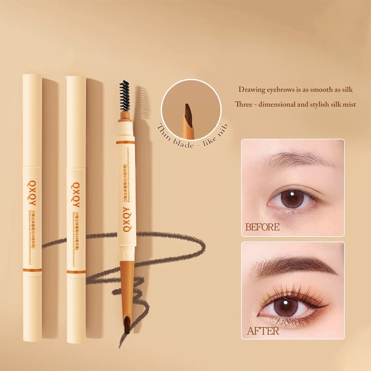 Double Head Eyebrow Pen Long-Term Raincoat 2 Color Eyebrow Pen Tinta Mascara Best Cosmetics Beauty Makeup woman