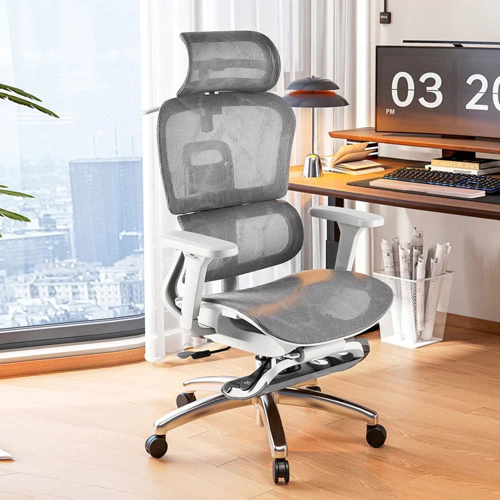 Sedile da ufficio ergonomico girevole per computer Ascensore Gaming 4d Alpha Separato sedia in rete traspirante lombare