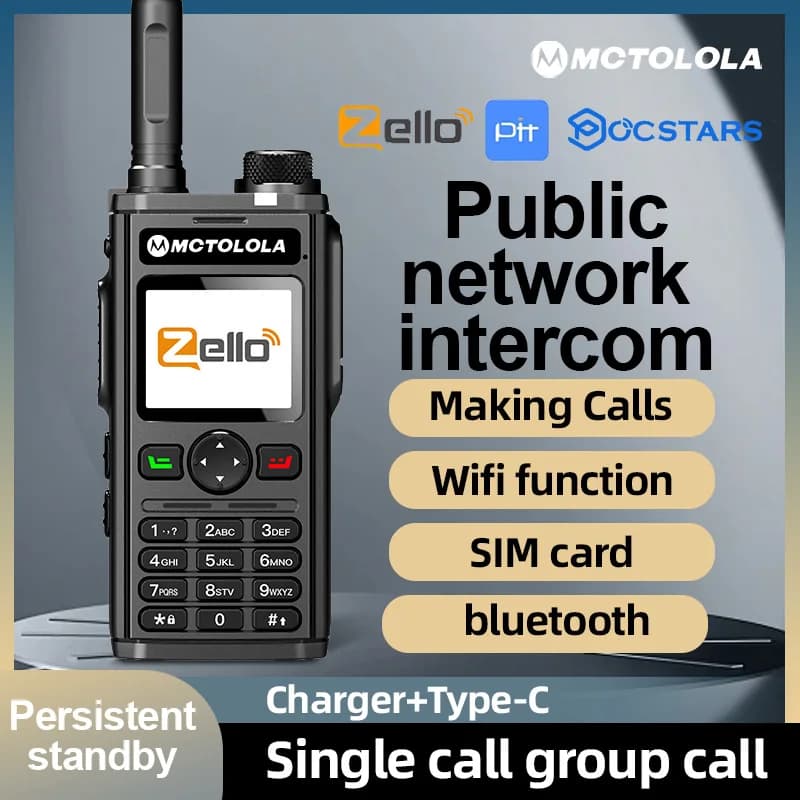 MOTOLOLA 4G/5G Radio di rete Android Bluetooth Telefono PTT Wifi GPS Global POC Walkie Talkie Compatibile con Zello o Real ptt