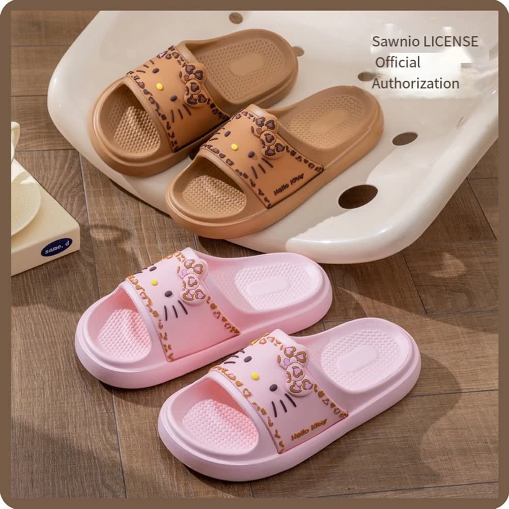 Ciabatte da donna con fondo spesso, stile cartone animato Hello Kitty, antiscivolo, traspiranti, comode per il tempo libero, per esterni, da spiaggia, da casa
