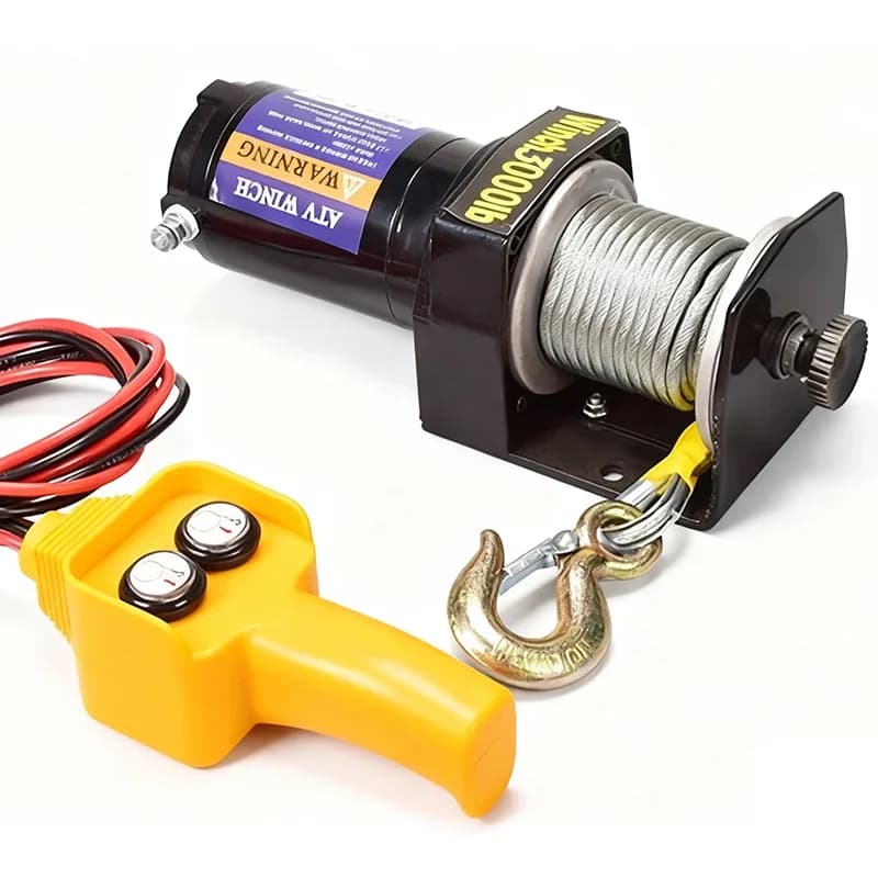 12V 24V Portable Electric Winch Steel Cable Winch 3000lb Power Winch ATV Trailer Winch for off-road Vehicle Recovery Boat